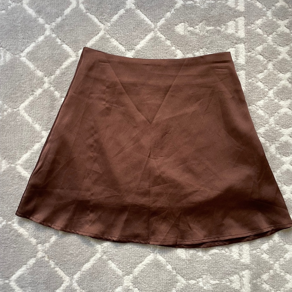 Brown Satin Skirt
